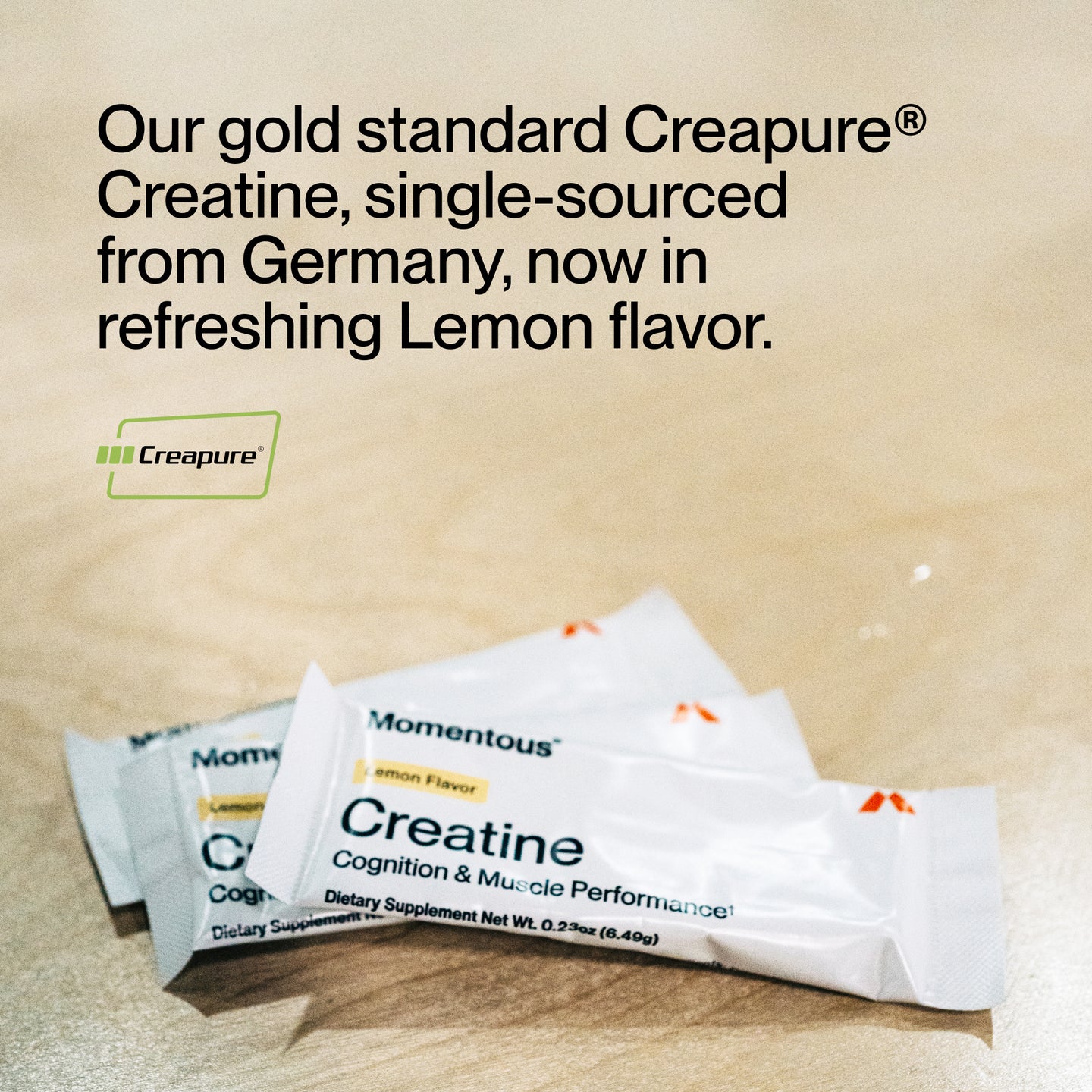 Our gold standard creapure, creatine, single-sourced from germany, now in refreshing lemon flavor