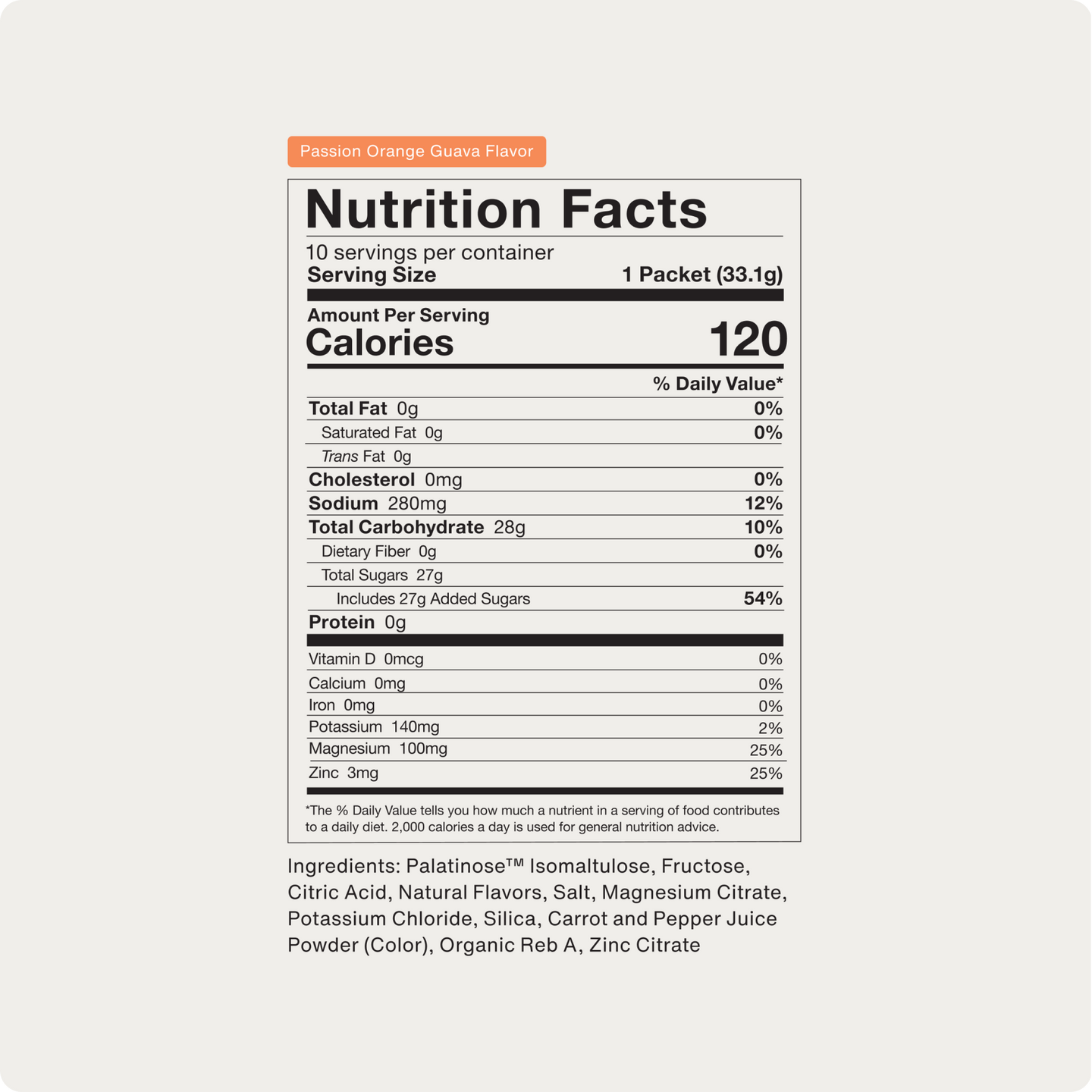 POG Supplement Facts