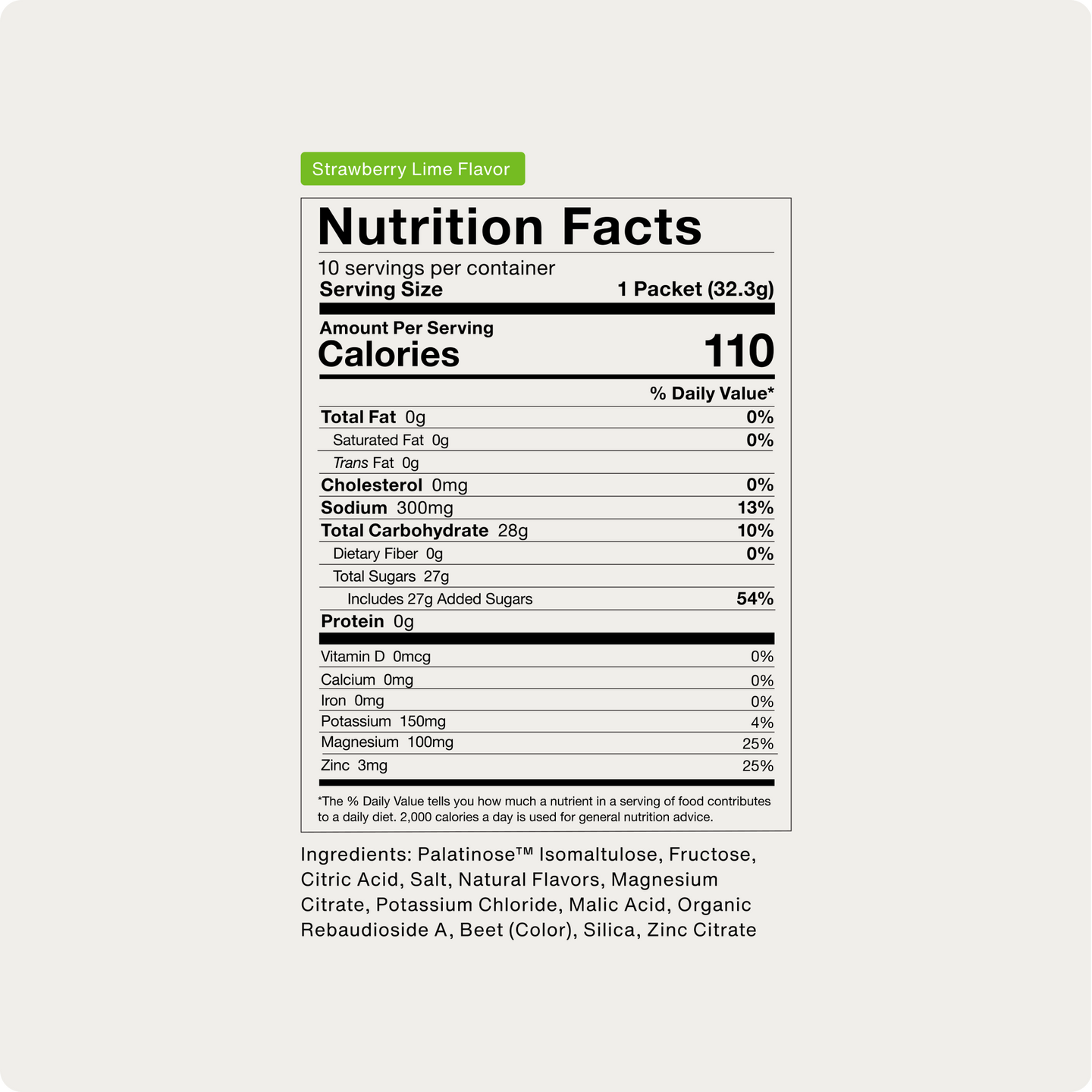 Strawberry Lime Nutrition Facts