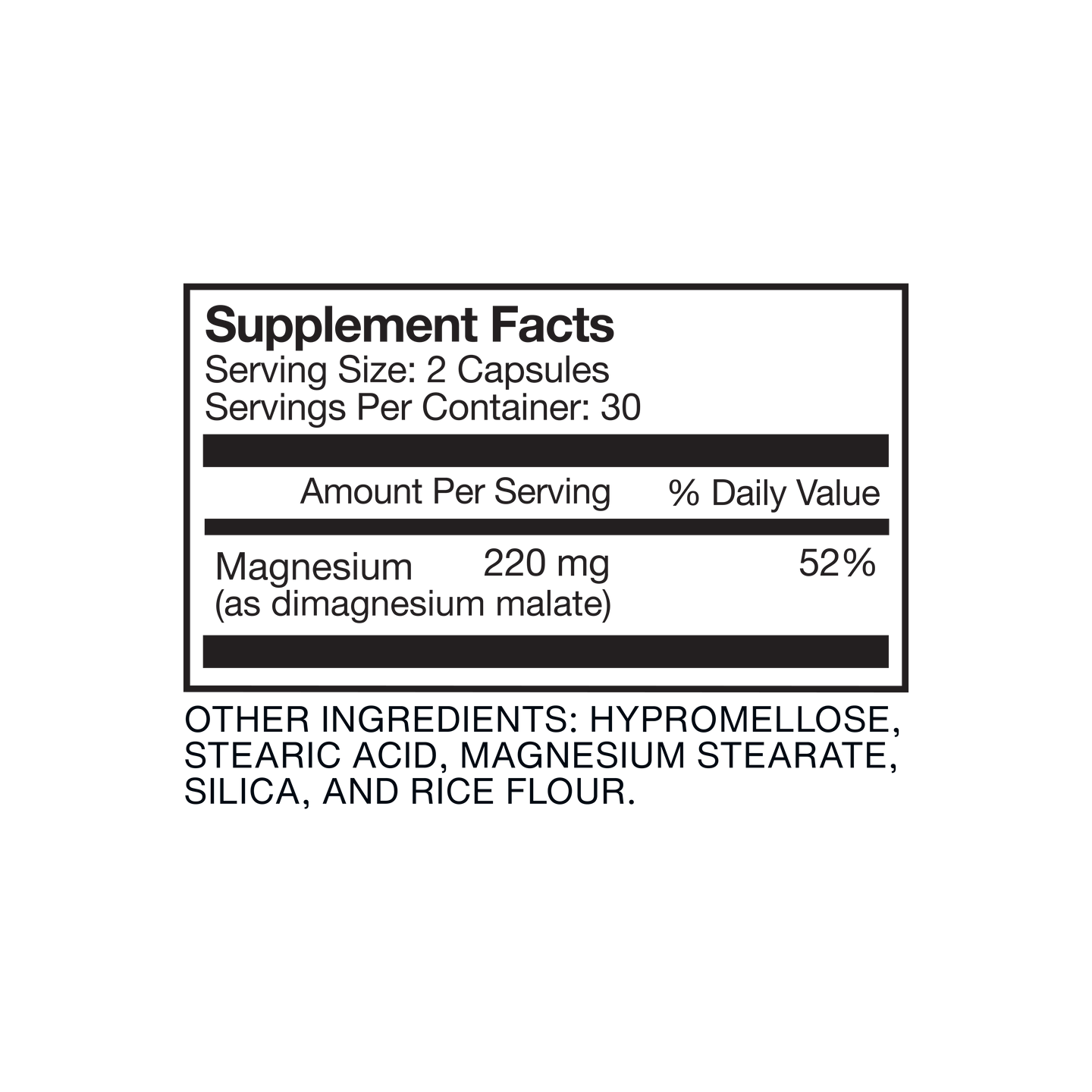 Magnesium Malate supplement facts