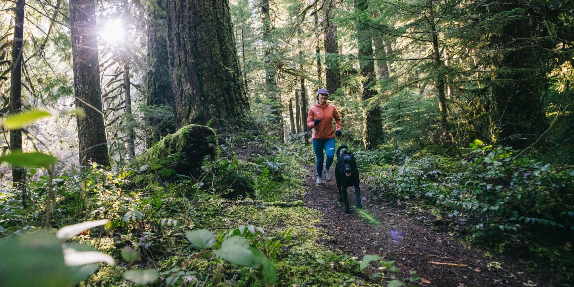 Trail runner with dog