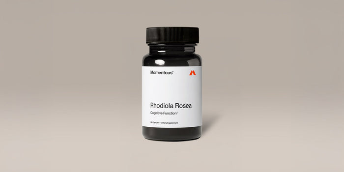 A bottle of Momentous Rhodiola Rosea