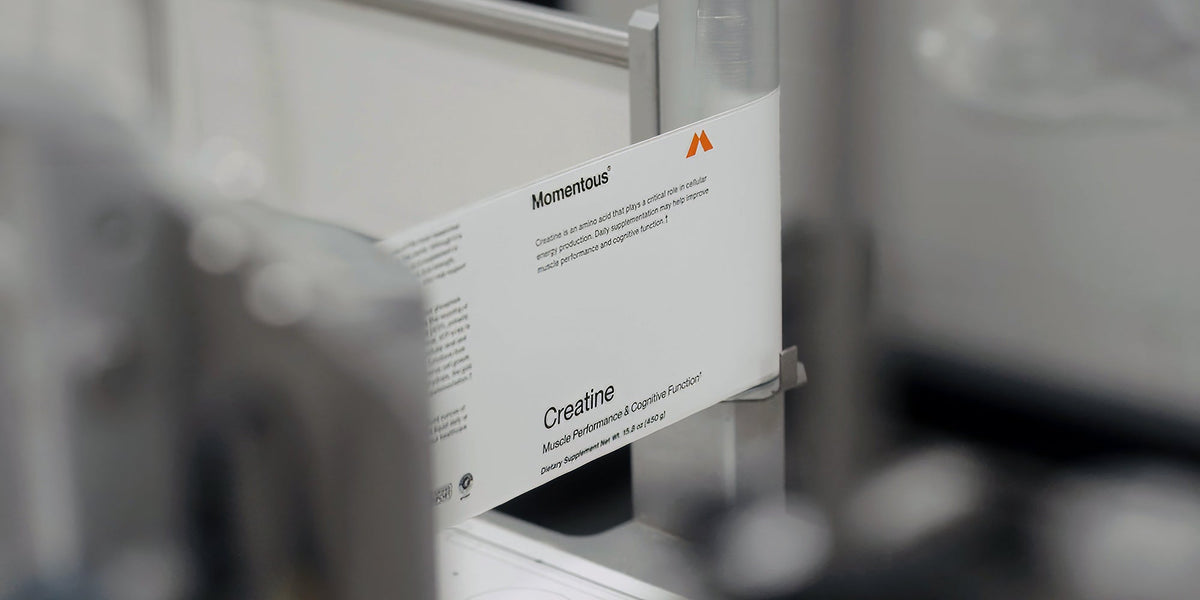 A Momentous Creatine label in production