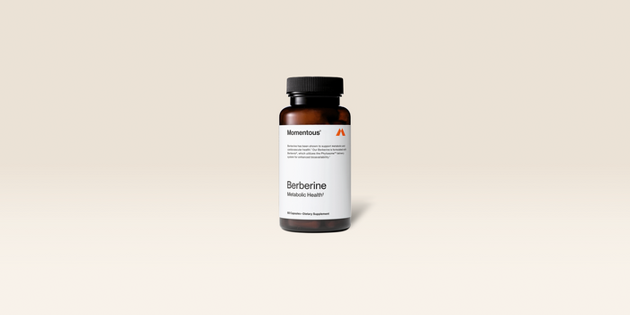 A bottle of Momentous Berberine capsules