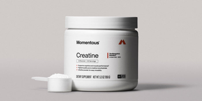 A tub of Momentous Signature Spec Creatine