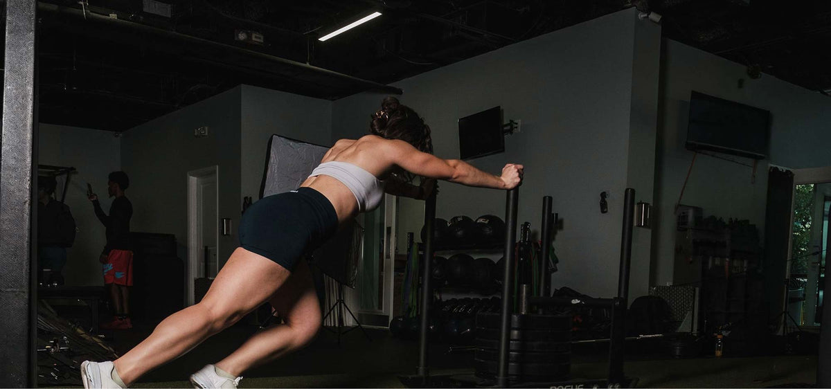 Woman doing exercises in the gym