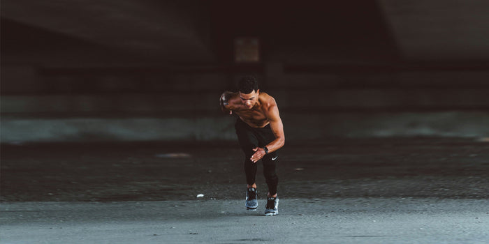 male athlete sprinting