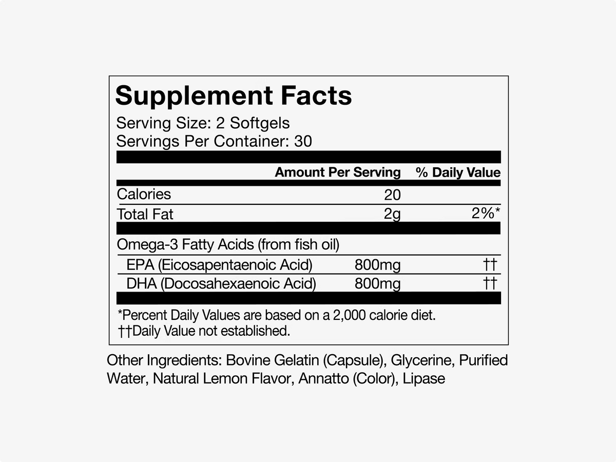 Omega-3 & Multi Stack Supplement Facts