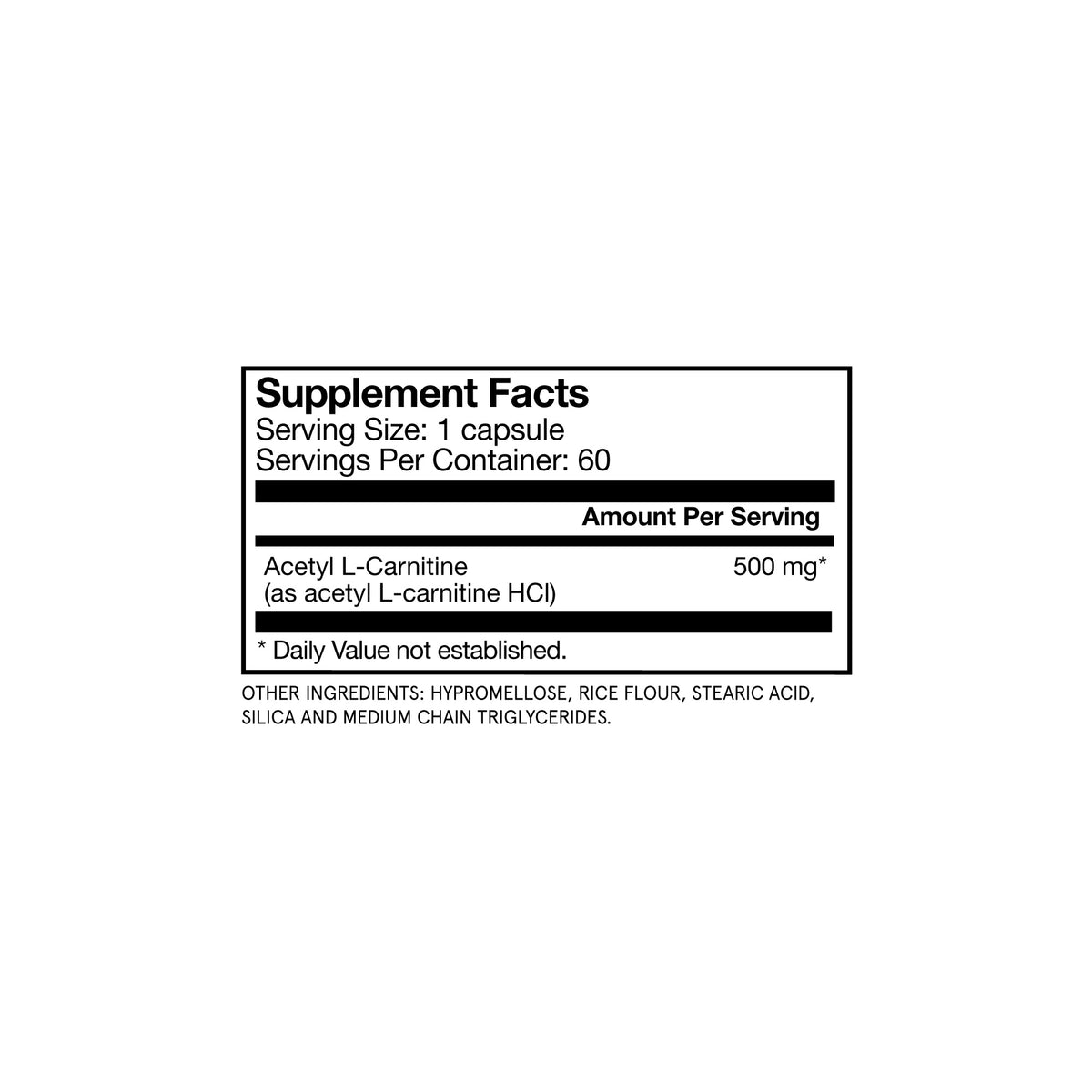 Acetyl LCarnitine 500 mg Capsules Exceptional Quality Momentous