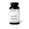 Black Momentous Alpha GPC bottle, 60 capsules, NSF Certified for Sport, front label listing support for focus, memory, cognitive performance, muscular output, and athletic performance.