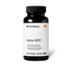 Black Momentous Alpha GPC bottle, 60 capsules, NSF Certified for Sport, front label listing support for focus, memory, cognitive performance, muscular output, and athletic performance.