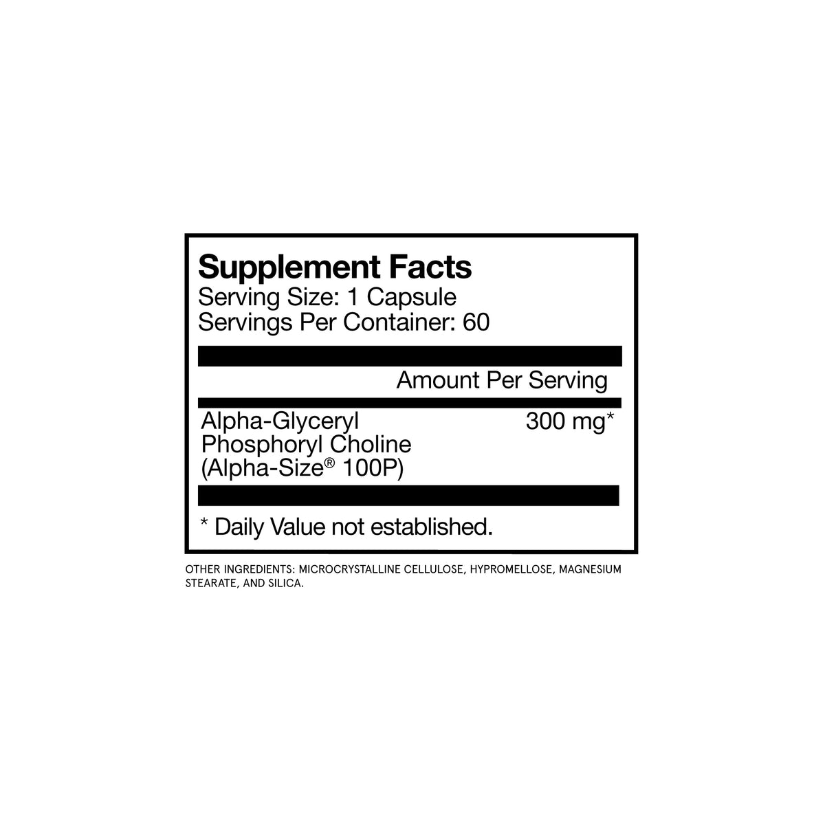 Alpha GPC Supplement Facts