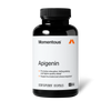 Momentous Apigenin supplement bottle, a 60-capsule sleep and stress support supplement delivering 50 mg of apigenin per capsule. Apigenin is a naturally occurring flavonoid found in chamomile that supports deeper, more restorative sleep and a calmer nervous system. NSF Certified for Sport, gluten free, and non-GMO.