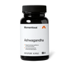 Black bottle of Momentous Ashwagandha dietary supplement, 60 capsules, NSF Certified for Sport, on a black background