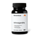 Black bottle of Momentous Ashwagandha dietary supplement, 60 capsules, NSF Certified for Sport, on a black background