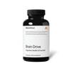 A black bottle of Momentous Brain Drive dietary supplement is shown centered on a black background with a white label. Text on the label reads: “Momentous®” “Brain Drive is a balanced formula of research-backed ingredients that may support the production of dopamine and other neurotransmitters for enhanced cognitive performance and focus.†” “Brain Drive” “Cognitive Health & Function†” “60 Capsules—Dietary Supplement”