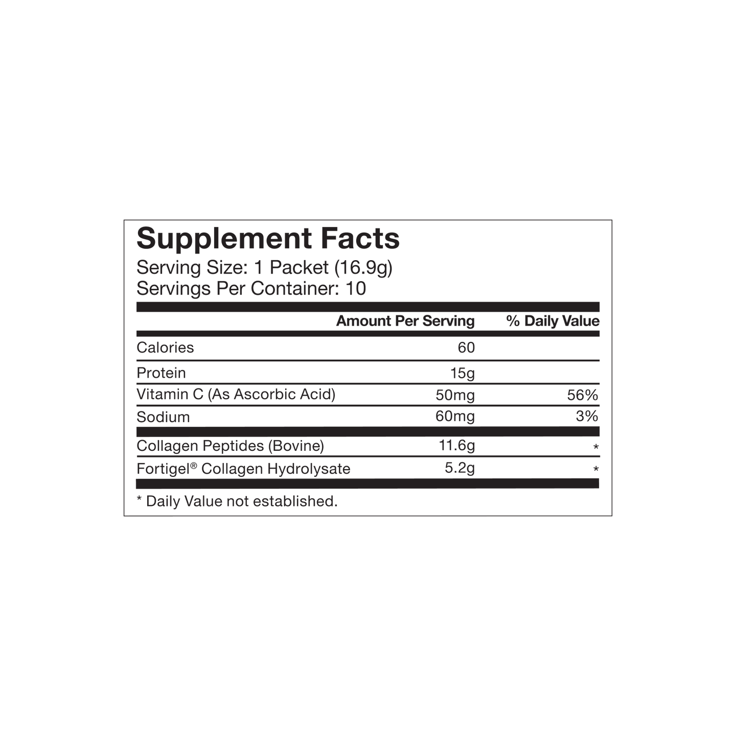 collagen peptides single serve packet