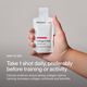 HOW TO USE. Take 1 shot daily, preferably before training or activity. Clinical evidence shows taking collagen before training increases collagen synthesis and benefits. Image shows a hand holding a Momentous Collagen Shot packet with packaging text: “Momentous. Sour Watermelon Flavor. Collagen Shot. Joint & Bone Health†. Dietary Supplement Net Wt. 0.88oz (25g).”
