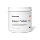 Product photo of a white Momentous Collagen Peptides tub on a black background. Label: Momentous, Collagen Peptides, Unflavored, 30 Servings, 15g of collagen protein supports joint, tendon, and ligament health, Clinically studied FORTIGEL reduces joint discomfort, Enhanced with Vitamin C to increase collagen strength, Dietary Supplement, Net Wt. 1.12 LB (507 G), with NSF Certified Sport badge and The Momentous Standard Signature Spec mark.