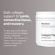 A container of Momentous Collagen Peptides on a light background. Text reads: “Daily collagen support for joints, connective tissue, and recovery.” Additional paragraph reads: “A clean, easy-to-mix formula combining grass-fed collagen, clinically researched FORTIGEL®, and Vitamin C to support tendons, ligaments, mobility, and long-term structural health.”