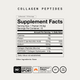 Momentous Collagen Peptides Supplement Facts, Unflavored, 10 Servings, serving size 1 packet 16.9g, 60 calories, 15g protein, vitamin C as ascorbic acid 50mg, sodium 60mg, collagen peptides bovine 11.6g, FORTIGEL collagen hydrolysate 5.2g, other ingredients none, NSF Certified Sport, Momentous Collagen Signature Spec, gluten free, GMO free. (342 chars)