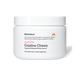 White plastic jar of Momentous Creatine Chews dietary supplement with a matte white lid on a clean white background. The label reads “Momentous” with the orange Momentous “M” logo and states “Daily creatine supplementation may support cognitive function and increase energy available to muscles.” A pink tag indicates “Strawberry Flavor.” The product name “Creatine Chews” appears in large black text with the subtitle “Cognitive & Muscle Performance.” The bottom of the label reads “50 Chewable Tablets — Dietar