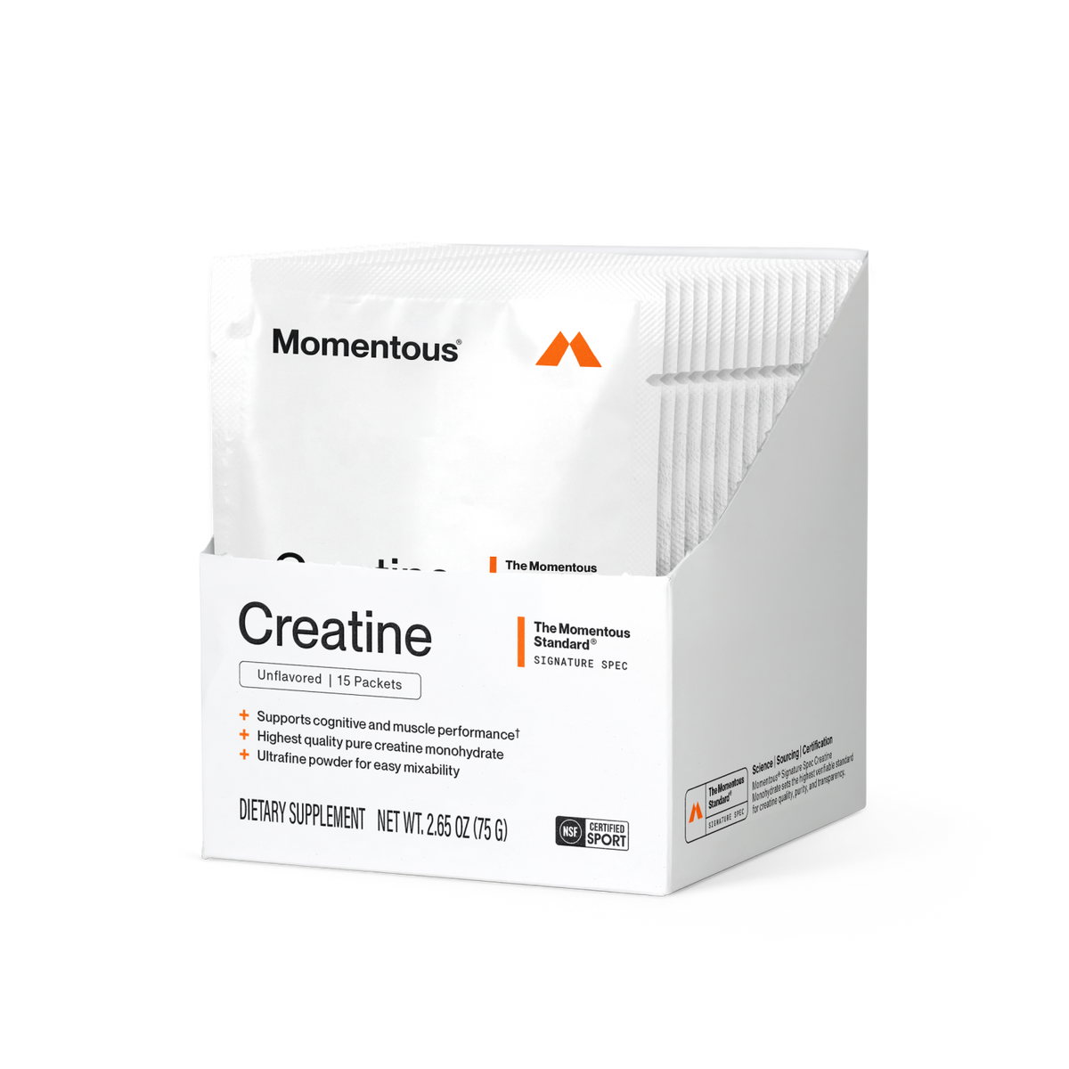 Momentous Creatine Monohydrate Travel Packs | Signature Spec