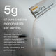 “Packet pouring creatine powder into a glass with text: ‘5g of pure creatine monohydrate per serving. Sourced from one of the most trusted creatine manufacturers and rigorously tested to ensure exceptional purity, consistency, and performance.’”