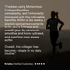 Five-star customer review from Kristina (Verified Customer): Momentous Collagen Peptides improved skin firmness, glow, hydration, and softened fine lines within weeks. Now a daily routine staple. Woman running at sunset in background.