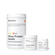 Three Momentous products on black background: Whey Protein Isolate – Vanilla Flavor, Upgraded Formula, Foundational & Performance, 1.38lb (625g); Collagen Peptides – Joint & Bone Health, 15g collagen protein plus 50mg Vitamin C, 1.12lb (507g); Creatine – Signature Spec, Unflavored, 30 Servings, 5.3oz (150g), NSF Certified for Sport.