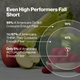 Fresh produce including apple, apple slice, broccoli, and raspberries with fiber consumption statistics overlay.