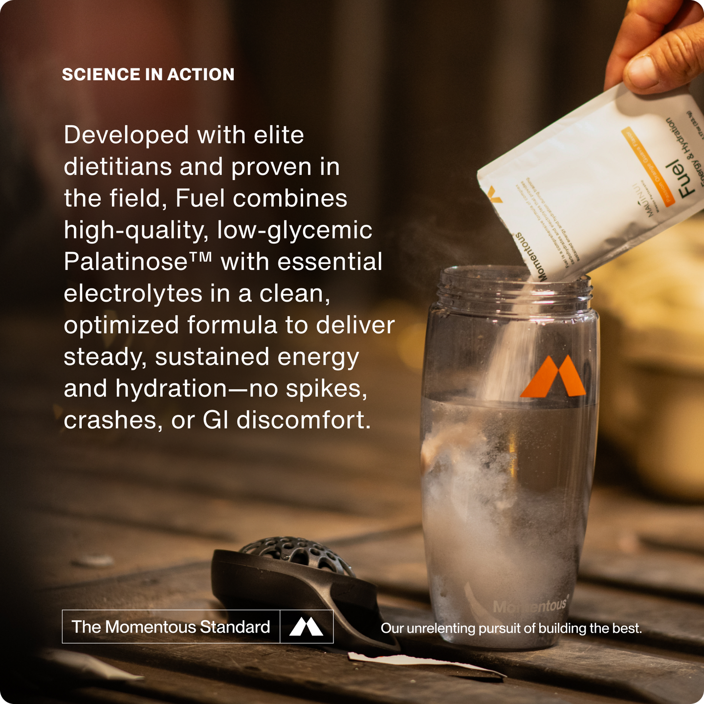 Science In Action: developed with elite dietitians and proven in the field, Fuel combines high-quality, low-glycemic Palatinose with essential electrolytes in a clean, optimized formula to deliver steady, sustained energy and hydration-no spikes, crashes, or GI Discomfort.
