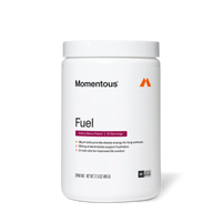 Momentous Fuel drink mix tub, Cherry Berry Flavor, 15 servings, net wt 17.5oz 495g, NSF Certified Sport: 28g of carbs provide steady energy for long workouts, 550mg of electrolytes support hydration, and a 3:1 carb ratio for improved GI comfort. (245 chars)
