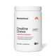 White jar of Momentous Creatine Chews, Strawberry Flavor, 30 Day Supply. The Momentous Standard Signature Spec. Key benefits: Supports cognitive and muscle performance, Highest quality pure creatine monohydrate, Convenient bite-sized chewable tablet. Dietary Supplement, 150 Chewable Tablets. NSF Certified for Sport.