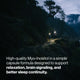 Two runners wearing headlamps on a forest trail at dusk or night. Text reads: “High-quality Myo-Inositol in a simple capsule formula designed to support relaxation, brain signaling, and better sleep continuity.”