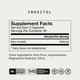 Supplement Facts label for Inositol. Text reads: “INOSITOL,” “Supplement Facts,” “Serving Size: 2 Capsules,” “Servings Per Container: 60.” “Amount Per Serving.” “Myo-Inositol 900mg*.” “* Daily value not established.” “Other Ingredients: Rice Flour, Hypromellose, Magnesium Stearate, Silica.” Icons include: “NSF Certified Sport,” “TMS Backed By The Momentous Standard™,” “Gluten Free,” “GMO Free,” and “Vegan.”