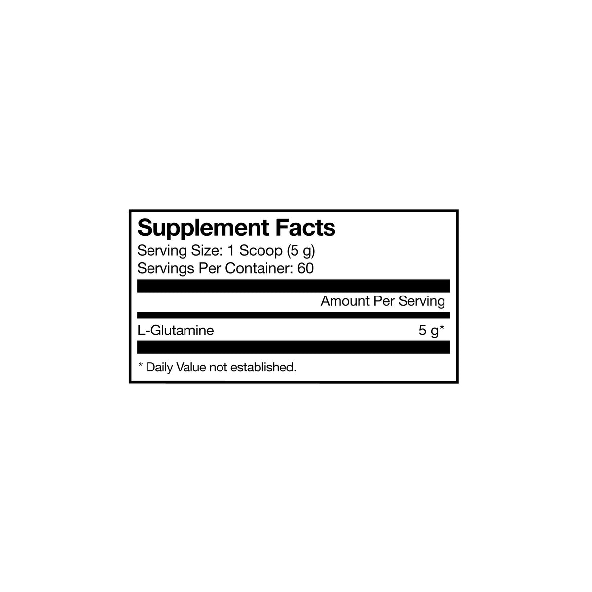 L-Glutamine Supplement Facts