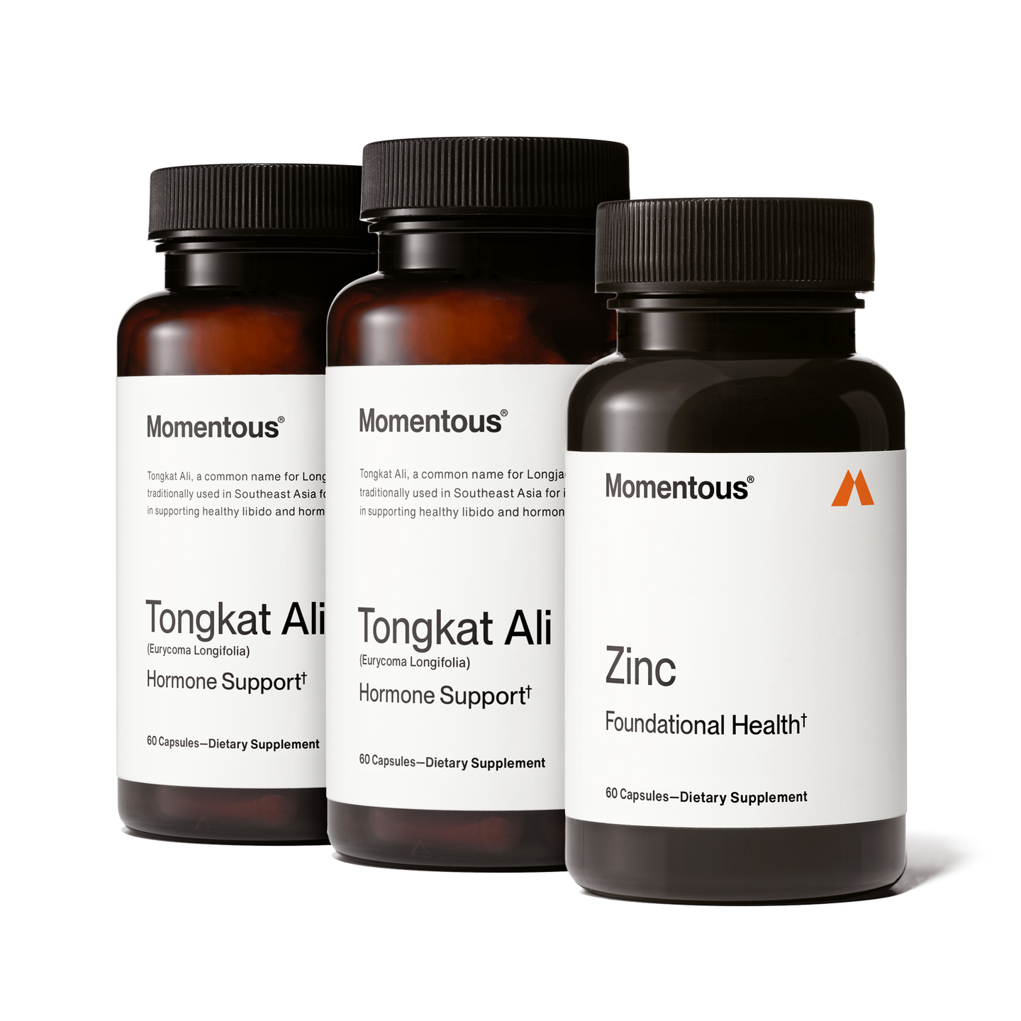 two bottles of Tongkat Ali and one bottle of Zinc
