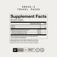 Momentous Omega-3 Travel Packs Supplement Facts, 5 servings, serving size 2 softgels, 20 calories, 2g total fat, omega-3 fatty acids from fish oil 1700mg with 800mg EPA and 800mg DHA, other ingredients bovine gelatin capsule, glycerine, purified water, natural lemon flavor, annatto for color and lipase, contains fish, one or more of anchovy, sardine, mackerel, NSF Certified Sport, Momentous Omega-3 Signature Spec, gluten free, GMO free. (440 chars)