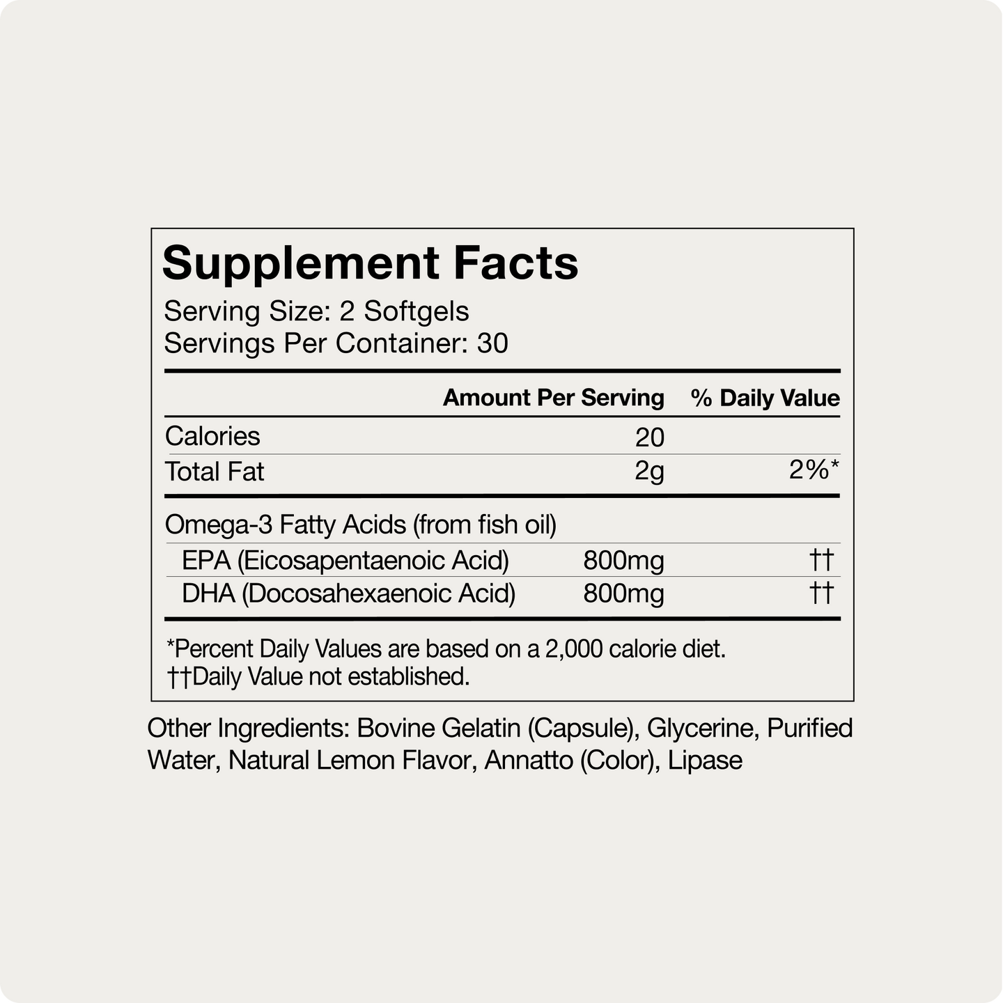 Momentous Huberman Stack - Omega-3 Supplement Facts