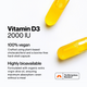 White background with two golden softgel capsules in opposite corners. Text: 