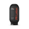 Black bottle of PR Lotion by Amp Human on a black background. Label reads: “Amp Human®,” “PR Lotion®,” “Sports lotion with bicarb,” and “10–15 Uses 10.6 oz (300g).”