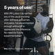 Man exercising in a gym holding a medicine ball. Text reads: “5 years of use! With PR Lotion I do not feel any of the usual morning after stiffness and aches and pains. I've experimented enough without it to appreciate the difference. No need for future experimentation!” Attribution reads: “Billy (Verified Customer), ★★★★★.”