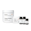 Five Momentous products on black background: Collagen Peptides – Joint & Bone Health, 15g collagen protein plus 50mg Vitamin C, 1.12lb (507g); Creatine – Signature Spec, Unflavored, 30 Servings, 5.3oz (150g), NSF Certified for Sport; Turmeric – Foundational Health, 60 Capsules; Alpha GPC – Cognitive Function, 60 Capsules; Vitamin D3 – 2000IU, Foundational Health, 60 Liquid Capsules.