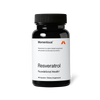 Black Momentous supplement bottle labeled “Resveratrol.” Text reads: “Momentous. Resveratrol is a plant-based polyphenol with powerful antioxidant benefits. Resveratrol. Foundational Health†. 30 Capsules—Dietary Supplement.”