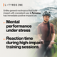 L-Tyrosine, unlike general nootropics that build impact with consistent use, L-Tyrosine has immediate positive impacts on: 01 mental performance under stress, 02 reaction time during high-impact training sessions. Woman in a helmet and rust cycling jersey stands with her bike in front of snow-capped mountains. (311 chars)