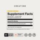 Supplement Facts panel for Momentous Creatine, Lemon Flavor, 60 Servings. Serving size: 1 scoop (6.5g). Servings per container: 60. Amount per serving: Creatine Monohydrate (Momentous®) 5g. Daily Value not established. Other ingredients: Citric Acid, Natural Lemon Flavor, Stevia. Certifications: NSF Certified for Sport, Momentous Creatine Signature Spec, GMO Free, Gluten Free, Vegan.