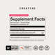 Supplement Facts label for Creatine, Watermelon Flavor, 60 Servings. Serving size: 1 scoop (6.6g); servings per container: 60. Per serving: Creatine Monohydrate (Momentous) 5g, Daily Value not established. Other ingredients: natural watermelon flavors, citric acid, stevia. Product is NSF Certified for Sport, features the Momentous Creatine Signature Spec badge, and is GMO-free, gluten-free, and vegan.