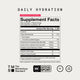 Momentous Daily Hydration Supplement Facts, Watermelon Flavor, 30 packets, serving size 1 packet 3.2g: 10 calories, 2g total carbohydrate, 150mg chloride and 100mg sodium from Hawaiian red sea salt, 50mg potassium as potassium citrate, 1g organic cane sugar, 1g organic honey powder, citric acid, natural watermelon flavors, Reb M, NSF Certified Sport, gluten free, GMO free. (375 chars)