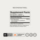 Momentous Resveratrol Supplement Facts, 30 servings, serving size 1 capsule, trans-resveratrol 450mg from Polygonum cuspidatum root extract, other ingredients rice flour, hypromellose capsule, magnesium stearate and silica, NSF Certified Sport, The Momentous Standard, GMO free, gluten free, vegan. (298 chars)